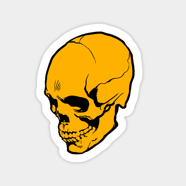 Skull- yellow Sticker by deimos-remus